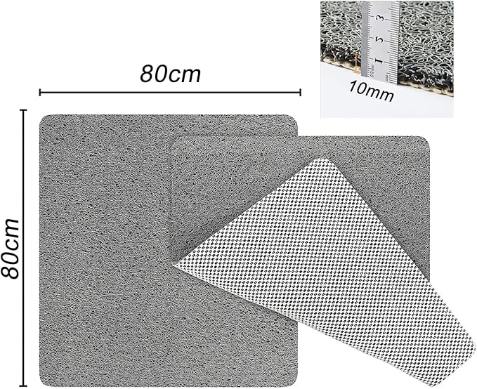 Non-Slip Shower Mat Bathtub Mat with Drain Soft on Feet PVC Loofah Shower for Bathroom Wet Area Quick Drying No Suction Cup Comfort Shower Rugs Bathroom Accessories (32”×32”) - Image 6
