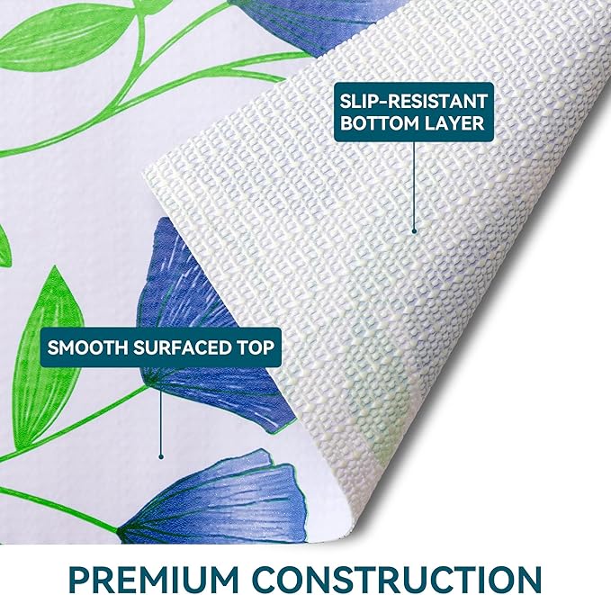 2 Rolls 12" W x 120" L Floral Drawer and Shelf Liner for Cabinets, Non-Adhesive Strong Grip Non-Slip Flower Shelf Cabinet Kitchen Shelf Liners for Kitchen Cabinets - Image 5
