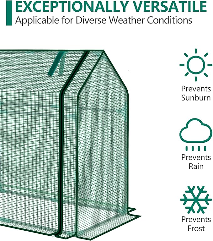 Mini Greenhouse Indoor, 36x19x34(H) Inches Tabletop Garden Nursery Plant Cover Tent with Humidity Domes for Home Gardening, Seedling Propagation and Germination, Green Cover - Image 6