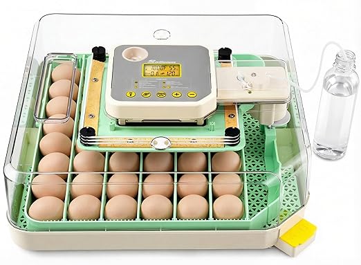 Sailnovo 48 Egg Incubator for Hatching Eggs with Precise Temp & Humidity Control,Auto Egg Turning, 360°Viewing, Egg Candler,Incubator for Chicken Eggs/Duck/Quail/Turkey,Ideal for Farm/School/Lab,Green by Sailnovo