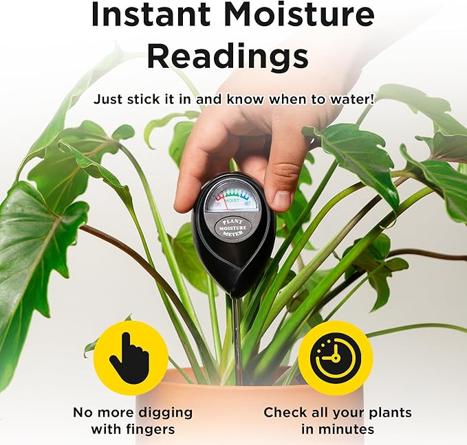 Classy Casita Soil Moisture Meter - Hygrometer Sensor Tool for Indoor and Outdoor Plants - Monitoring Water Levels in Soil House, Gardening, Farm, Lawn, Potted Care - No Batteries Required - Black - Image 5