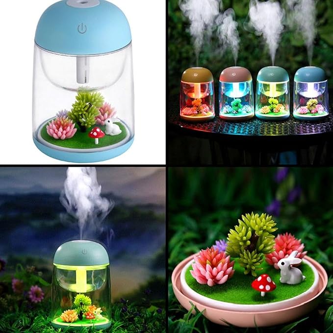 Micro Landscape Humidifier with Changing Led Light,Adjustable Mist Mode, Waterless Auto Shut-off,for Bedroom,Office,Car (blue) - Image 2