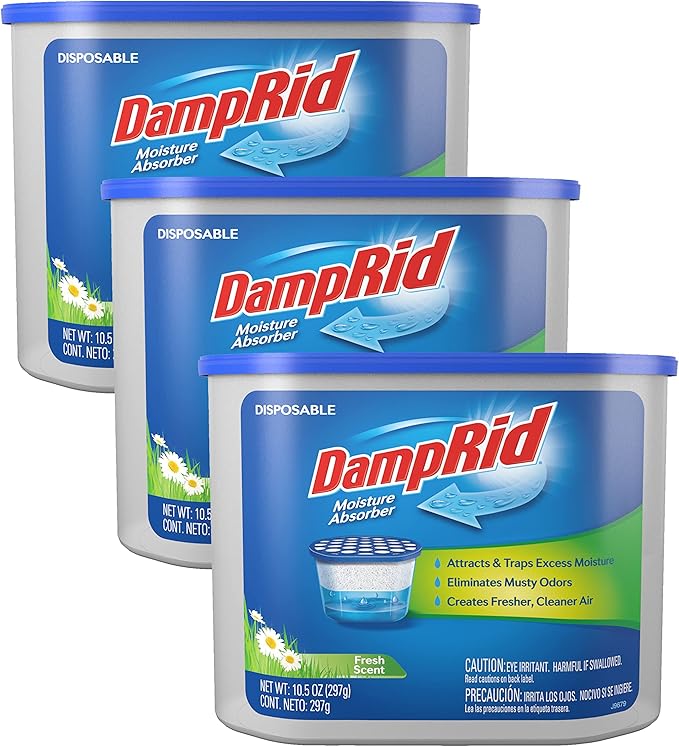 DampRid Moisture Absorbers Fresh Scent and Lavender Vanilla, 3-Pack 10.5 oz Cups + 3-Pack 16 oz Hanging Bags - Image 2