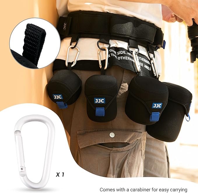 JJC Water Resistant Neoprene Camera Lens Pouch Case, Fold-Over Lens Bag for Mirrorless Lenses Up to 3.1 x 4.6 (D X H) for Canon RF 85mm f/2, Nikon Nikkor Z 85mm f/1.8, Sigma 16mm f/1.4 etc. - Image 5