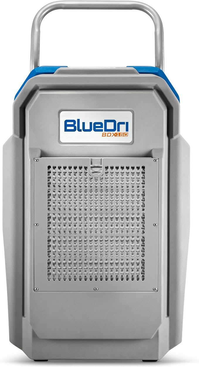 BlueDri BDX-150 175PPD Industrial Commercial LGR Dehumidifier with 25-Foot Drain Hose for Job Sites, Coverage area of 15,000 Cubic Feet, Water Damage Restoration Equipment, Blue - Image 7