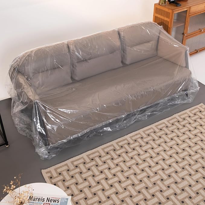 Plastic Couch Cover,Clear Sofa Cover,Waterproof Furniture Covers for Moving and Storage,Couch Cover Moving Bags for Sofa,Plastic Sofa Bag Furniture Protectors,Sofa Slipover,Recliner Cover - Image 7