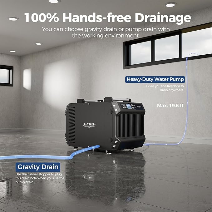 ALORAIR Crawlspace Dehumidifiers with Pump, 180 Pint Commercial Dehumidifier for Basements with Drain Hose, 2,300 Sq.Ft Auto Defrost Industry Crawl Spaces Dehumidifier - Image 3