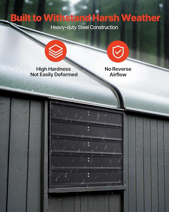 VEVOR 24'' Exhaust Fan, Wall Mounted Attic Fan with Variable Speed controller, 4800 CFM, Automatic Shutter, Ventilation and Cooling, Black - Image 4