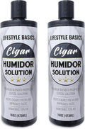 Humidor Solution 16 oz (2-Pack) - Humidifier Liquid - Premium Propylene Glycol PG Solution Formula - 70% RH - Safe and Non-Toxic by LifestyleBasics