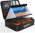 Noiposi 5200℉ Fireproof Document Box, 16.1x 11.4x4.3 Inch Waterproof and Fireproof Document Organizer,Portable Home Travel Safe Storage Box for Legal Size Documents,File and Birth Certificate,Black by Noiposi