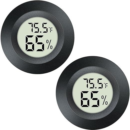 2 Pack Mini Hygrometer Thermometer Gauge Indoor/Outdoor Digital LCD Monitor Humidity Meter for 3D Printers Reptile Terrarium Humidor Jars Fahrenheit/Celsius(℉/℃) by DWEPTU by DWEPTU
