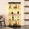 Yoluckea 4-Tier Glass Display Cabinet with Paipai Light, 2-Door Floor Standing Curio Cabinet with Adjustable Floor Feet for Home Office Corner Display, Black Glass Bookshelf for Collections and Decor by Yoluckea