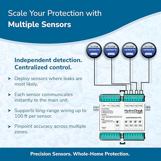 Water Leak Detector Replacement Puck - Commercial Moisture Sensor Alarm System - High Amp Load Moisture Detectors for Home & Offices - Smart Water Leak Detection (Wiring Sold Separately) - Image 5