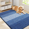 Smiry Dog Door Mat for Muddy Paws, Absorbs Moisture and Dirt, Low-Profile Entryway Mat with Non-Slip Backing, Entry Indoor Outdoor Doormat for Inside Floor (40x32 Inches, Navy Blue, Striped) by Smiry