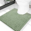 Smiry Luxury Chenille Toilet Rugs U-Shaped 20x20, Soft Absorbent Non-Slip Contour Bathroom Rugs for Toilet, Machine Washable Contoured Bath Mats, Sage Green by Smiry