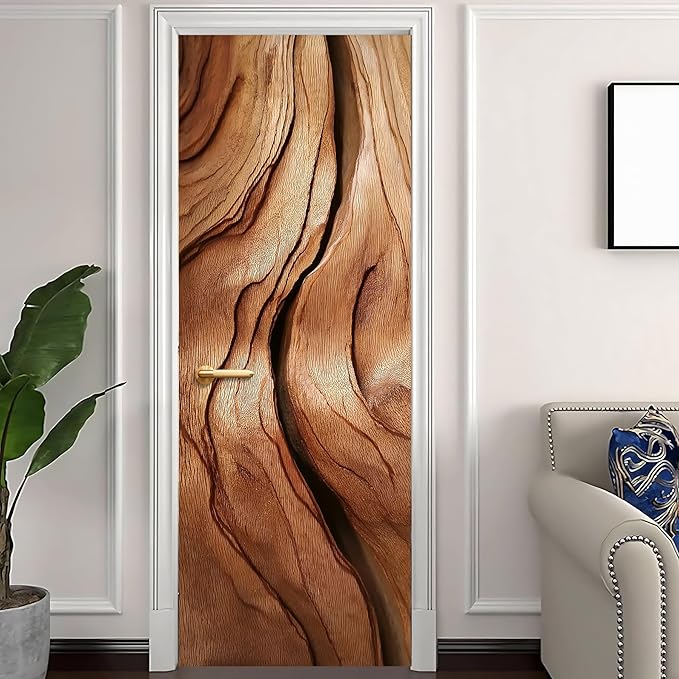 3D Door Decals Stickers, Peel Stick Wall Murals Vinyl Wallpaper Self-Adhesive Mural Door Covers Decorative for Furniture Home Decor Wrinkle-Resistant Waterproof - Image 2