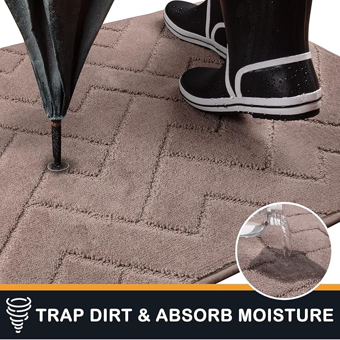 PURRUGS Dirt Trapping Door Mat 32" x 47", Non-Slip Machine Washable Entry Rug, Dog Doormat, Indoor Front Door Mat, Super Absorbent Entryway Rug for Muddy Shoes & Paws, Grayish Brown - Image 5