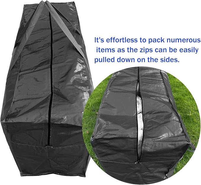 66 Gallon Extra Large Storage Bags, Huge Moving Bags Heavy Duty with Zipper and Stronger Handles, Big Foldable Duffle Bag for Travel - Storage Totes Moving Boxes for College, Christmas Tree, Bedding - Image 5