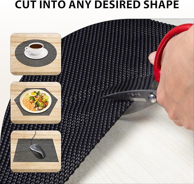 Shelf Liners for Cabinets-Drawer Liner Cabinet Liners for Shelves Kitchen,Non-Adhesive,Non-Slip,Black,12 x 180 inch - Image 2