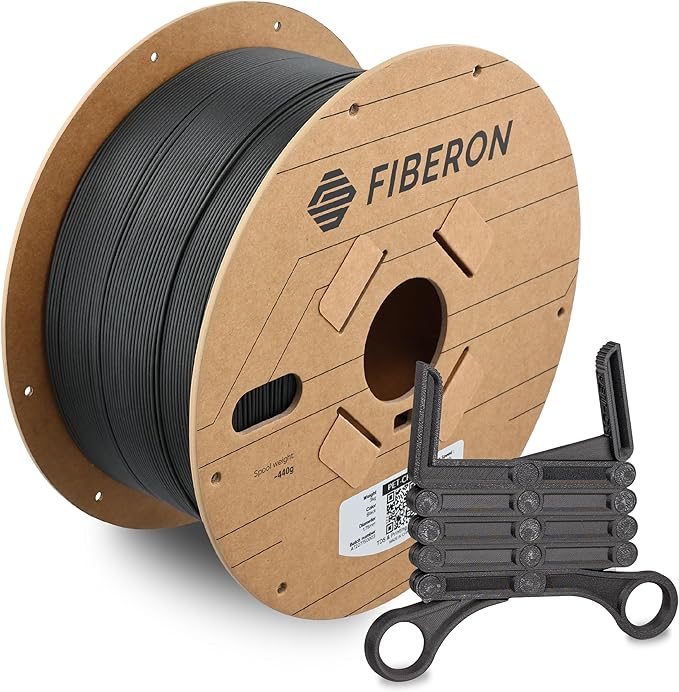 Polymaker Fiberon PET-CF17 3D Printing Filament Black 1.75mm 3kg, Excellent Stable Stiffness - Fiberon Carbon Fiber Reinforced PET 3D Printer Filament, Ideal for Jigs and Fixtures by Polymaker