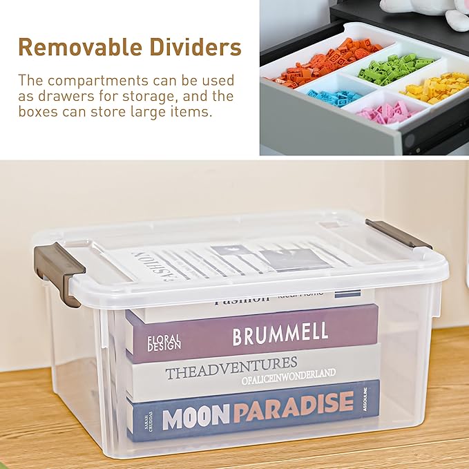 Citylife 17 QT Plastic Storage Box with Removable Tray Craft Organizers and Storage Clear Storage Container for Organizing Bead, Tool, Sewing, Playdoh, 2 Packs - Image 6