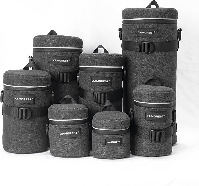 Camera Lens Case Lens Bag Compatible (5.51" x 14.56"(Canvas, Black)) - Image 6