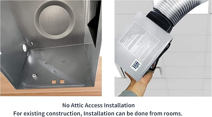 Tech Drive Bathroom Exhaust Fan with Light, 80 CFM, Super Quiet 1.5 Sone Bathroom Fan with Light, 1000lm Dimmable 3CCT LED Light 3000K/4000K/5000K Selectable, Energy Star Ventilation Fan, White - Image 5