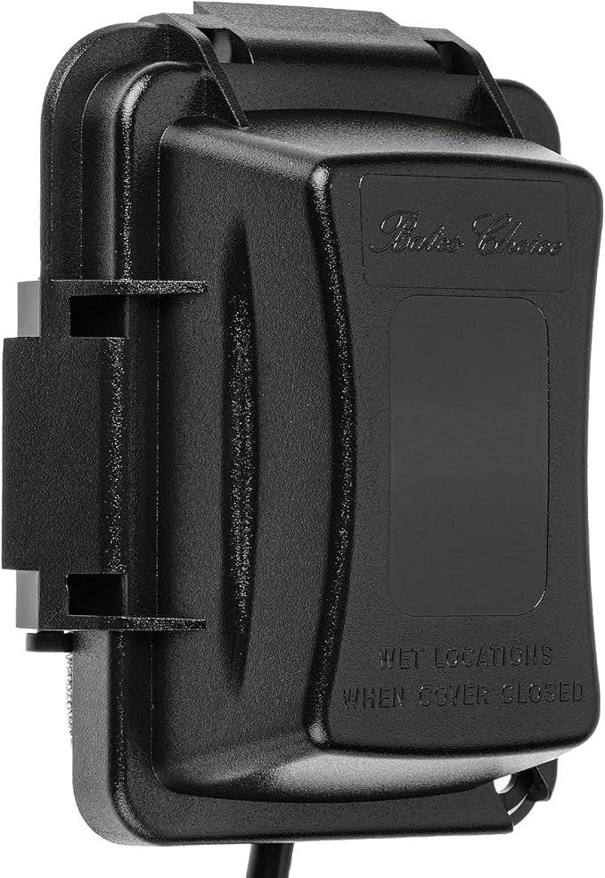 Bates- Outdoor Outlet Cover Weatherproof, Black 1-Gang Outdoor Electrical Outlet Cover Box with Mounting Hardware, Horizontal/Vertical Use by BatesChoice