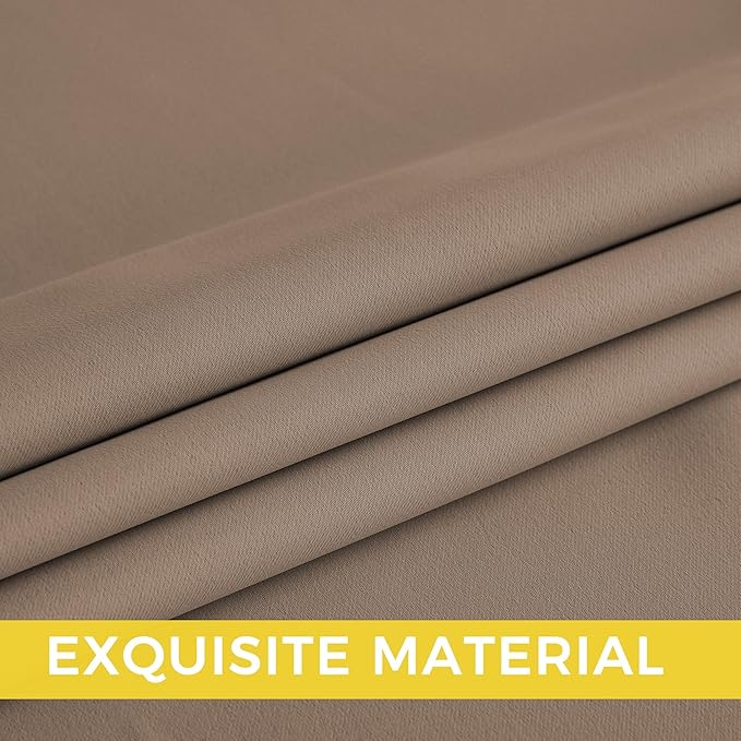 NICETOWN Room Darkening Draperies Curtains Panels, 2 Panels Cappuccino W52 x L102 - Image 6