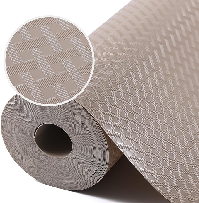 Beige Shelf Liners for Kitchen Cabinets Refrigerator Liners Waterproof & Oil-Proof Kitchen Cupboard Liner Drawer Mats EVA Material Non Adhesive Fridge Liner for Shelves 17.5 x 78.7 Inches by StaHom