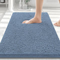 Smiry Luxury Chenille Bathroom Rugs 30x20, Extra Soft and Absorbent Shaggy Bath Mat, Machine Washable, Non-Slip Plush Carpet Runner for Tub, Shower, and Floor, Home Decor Accessories, Grayish Blue by Smiry