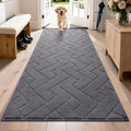 PURRUGS Dirt Trapping Door Mat 32" x 70", Non-Slip Machine Washable Entry Rug, Dog Doormat, Indoor Front Door Mat, Super Absorbent Entryway Rug for Muddy Shoes & Paws, Grey by PURRUGS