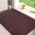 PURRUGS Dirt Trapping Door Mat 32" x 47", Non-Slip Machine Washable Entry Rug, Dog Doormat, Indoor Front Door Mat, Super Absorbent Entryway Rug for Muddy Shoes & Paws, Burgundy Red by PURRUGS