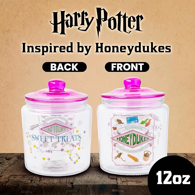 Silver Buffalo Harry Potter Hogsmeade Honeydukes Treats Glass Cookie Snack Candy Jar With Lid (Small) - Image 2