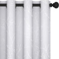 Deconovo Greyish White Curtains, Room Darkening Curtain, Thermal Insulated Soundproof Drapes, Silver Branch Print, 52 x 72 Inch Long, Grommet Window Panels for Living Room Bedroom Nursery, Set of 2 by Deconovo
