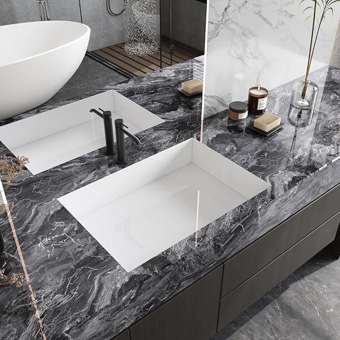 CRE8TIVE Dark Grey Silver Marble Contact Paper Waterproof 12"x354" Slate Marble Wallpaper Peel and Stick Countertops Self Adhesive Removable Kitchen Wallpaper Marble Vinyl Roll for Tables Shelf Liners - Image 2
