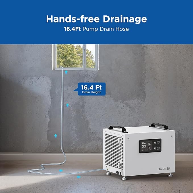 70 Pints Commercial Dehumidifier with Pump Portable Crawl Space Dehumidifier for Basement Energy Star Efficient Certified Compact Dehumidifiers for Home, Auto Defrost, Timer - Image 2