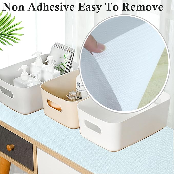 Shelf Liners for Kitchen Cabinets 24 Inch Wide X 20 Ft Non Adhesive Cabinet Drawer Liner Non Slip Water Oil-Proof Strong Grip Pantry Refrigerator Shelves Bathroom Drawer Mat Cupboard Closet Liner - Image 5