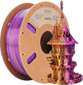 ERYONE Silk Dual Color PLA Filament 3D Printer 1.75mm +/- 0.03mm, Bicolor Filament Two Tone PLA 1KG(2.2lbs) Cardboard Spool, Gold Purple by ERYONE
