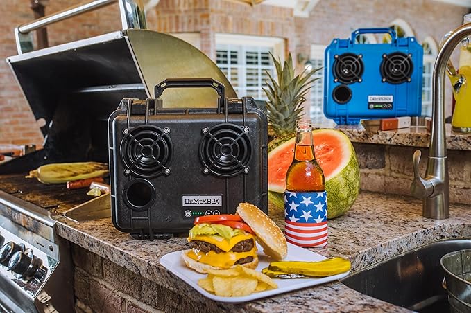 DemerBox: Waterproof, Portable, and Rugged Outdoor Bluetooth Speakers. Loud Sound, Deep Bass, 40+ hr Battery Life, Dry Box + USB Charging, Multi-Pairing Party Mode. Built to Last - Image 7