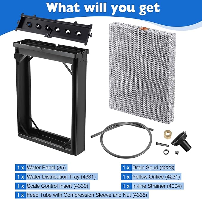 Enhon 1 Pcs Humidifier Maintenance Kit with Model No. 35 Filter Panel, All Aluminum Humidity System Replacement Filter Compatible with AprilAire 4839 Whole Home Humidifier Model 600, 600A,600M Parts - Image 7