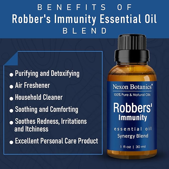 Robbers' Immunity Essential Oil Blend 30 ml - Immune Boost Aromatherapy for Diffusers - Natural Shield Against Impurities - Nexon Botanics - Image 4