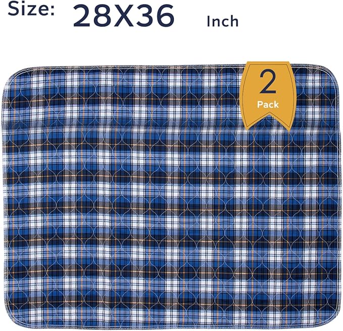 Non-Slip Bed Pads for Incontinence Washable (28" x 36"|2 Pack),Waterproof Bed Pads,Adult Washable Incontinence Bed Pads for Adults,Dog,Kids - Image 2