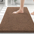Smiry Luxury Chenille Bathroom Rugs 30x20, Extra Soft and Absorbent Shaggy Bath Mat, Machine Washable, Non-Slip Plush Carpet Runner for Tub, Shower, and Floor, Home Decor Accessories, Mocha by Smiry