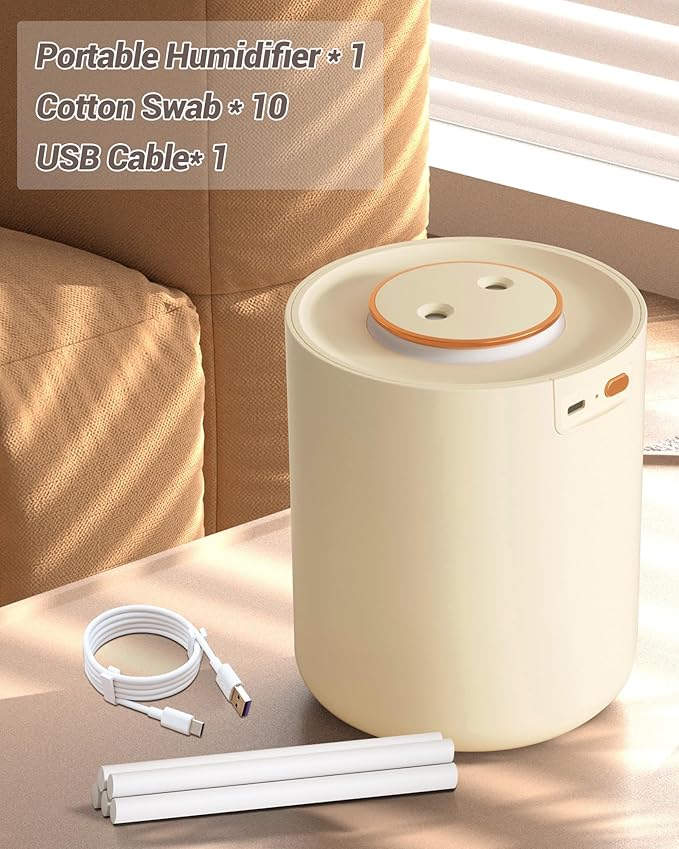 Portable Small Humidifier, 1500ml Small Humidifiers for Bedroom Baby, 1800mAh USB Personal Desktop Portable Humidifiers for Travel,Office, Car, Home, Auto Shut-Off, 3 Mist Modes, Super Quiet - Image 4