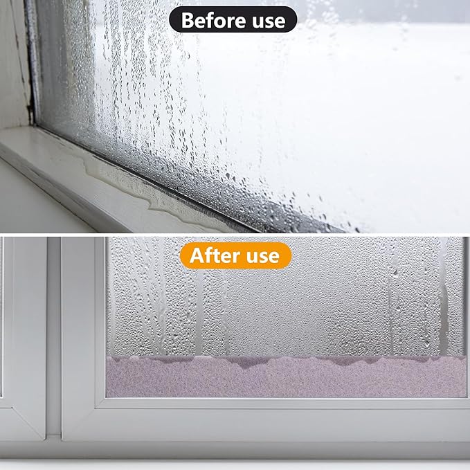 moonoom 2 Roll 16.4 Ft x 2'' Window Condensation Absorber Strip, Thick Window Moisture Absorbent Tape, Reusable Condensation Prevention Felt Strip for Absorbing Water and Keeping Dry - Image 6
