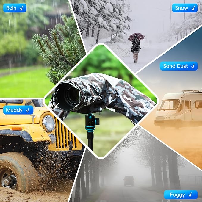 Camera Rain Cover Sleeve Gear Camo for Canon EOS R5 Mark II R10 R7 R6 R Rp Rebel T7 T8i T7i 90D 80D 4000D SL3 SX70 Nikon Z7II Z6II Z5 D780 D850 D7500 D5600 D3500 Coolpix P1100 P1000 P950 - Image 3