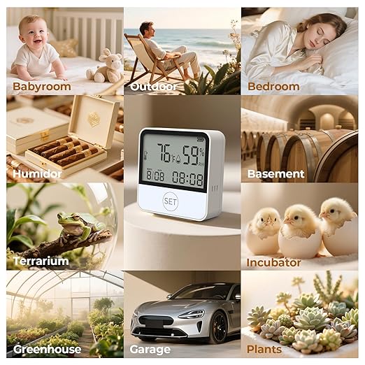 4 in 1 WiFi Thermometer Humidity Meter Baby Thermometer Hygrometer with Remote App Control Digital Temperature and Humidity Sensor for House Wine Cellar Greenhouse - Image 8