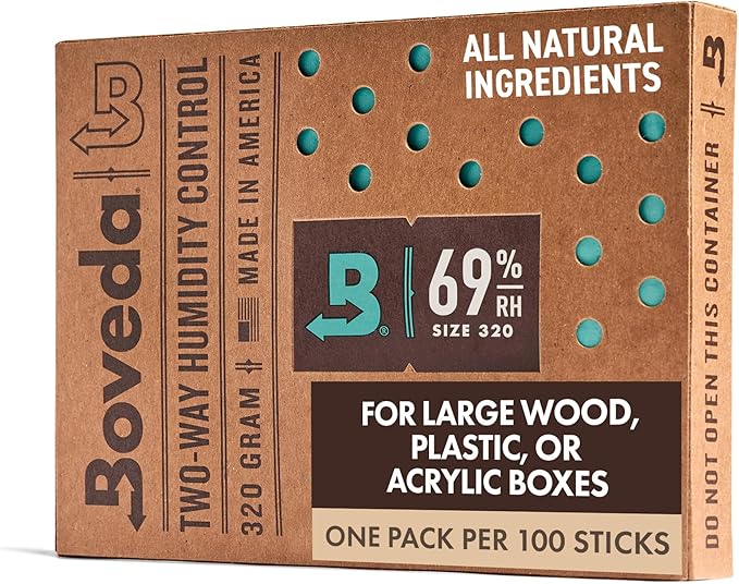 Boveda 69% Two-Way Humidity Control Pack For Large Wood Humidifier Boxes & Plastic or Electric Coolers – Size 320– Single – Moisture Absorber – Humidifier Pack – Individually Wrapped Hydration Packet by Boveda