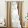NICETOWN 100% Absolutely Blackout Linen Curtains with Thermal Insulated White Liner, Camel, W42 x L90, 2 Panels, Long Curtains 90 inch Length for Patio Door, Doorway, Office, Overnight Shiftworker by NICETOWN